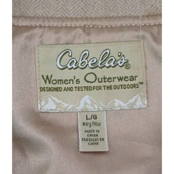 Womens Cabela's Blazer/Jacket Coat wool blend Size L  Brown beige - Picture 7 of 16